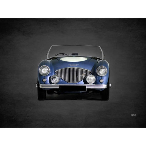 Austin-Healey 100 1953 Black Modern Wood Framed Art Print with Double Matting by Rogan, Mark