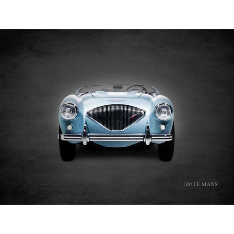 Austin-Healey 100 LeMans 1956 White Modern Wood Framed Art Print by Rogan, Mark