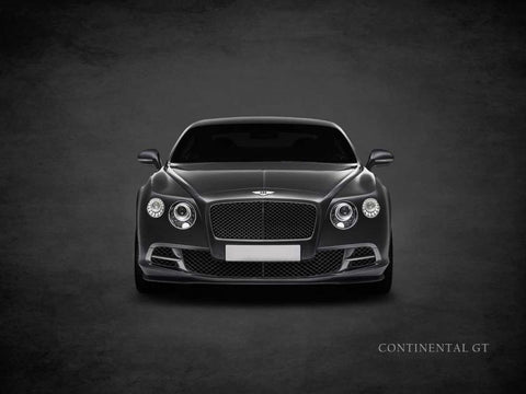 Bentley Continental GT Black Ornate Wood Framed Art Print with Double Matting by Rogan, Mark