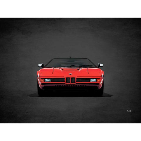 BMW M1 1979 Black Modern Wood Framed Art Print with Double Matting by Rogan, Mark