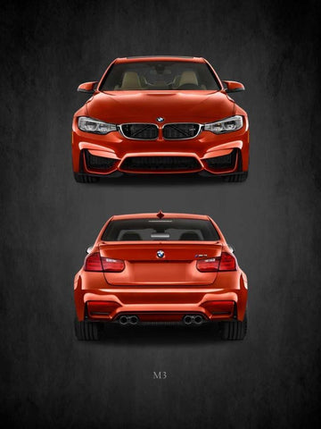 BMW M3 White Modern Wood Framed Art Print with Double Matting by Rogan, Mark