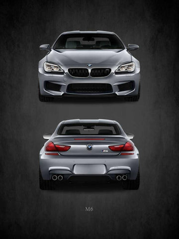 BMW M6 Black Ornate Wood Framed Art Print with Double Matting by Rogan, Mark