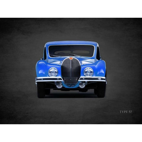 Bugatti Type-57 1936 White Modern Wood Framed Art Print by Rogan, Mark