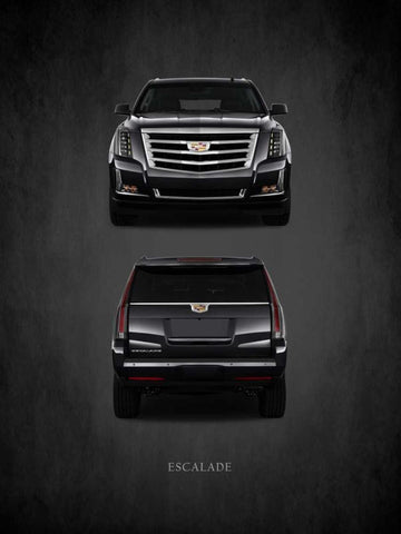 Cadillac Escalade Black Ornate Wood Framed Art Print with Double Matting by Rogan, Mark