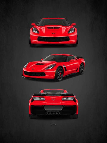 Chevrolet-Corvette-Z06 White Modern Wood Framed Art Print with Double Matting by Rogan, Mark