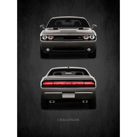 Dodge Challenger RT Gold Ornate Wood Framed Art Print with Double Matting by Rogan, Mark