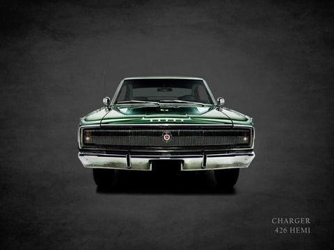 Dodge Charger 426Hemi 1967 White Modern Wood Framed Art Print with Double Matting by Rogan, Mark