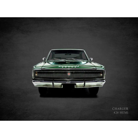 Dodge Charger 426Hemi 1967 White Modern Wood Framed Art Print by Rogan, Mark