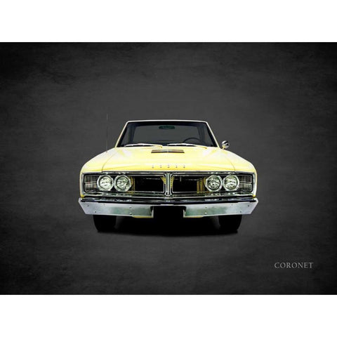 Dodge Coronet 1966 Black Modern Wood Framed Art Print by Rogan, Mark