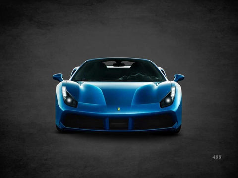 Ferrari 488 White Modern Wood Framed Art Print with Double Matting by Rogan, Mark