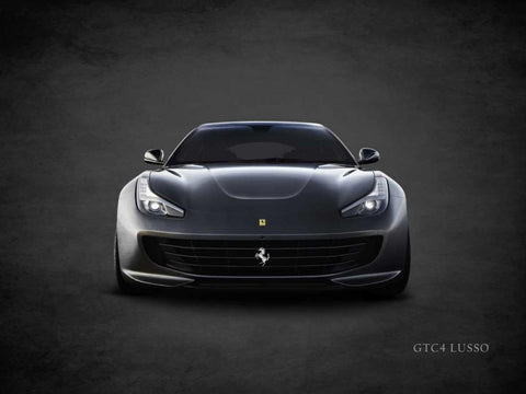 Ferrari GTC4 Lusso Black Ornate Wood Framed Art Print with Double Matting by Rogan, Mark