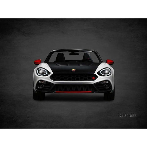 Fiat 124 Spider White Modern Wood Framed Art Print by Rogan, Mark