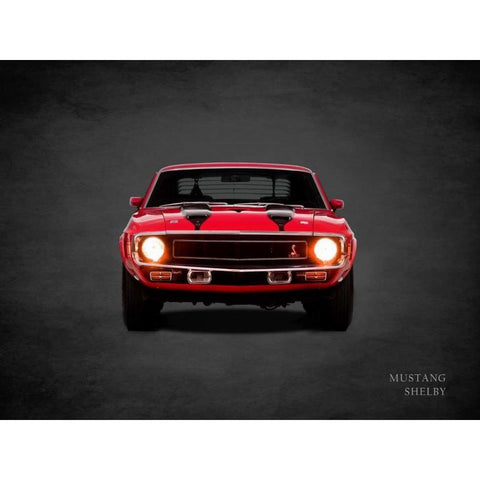 Ford Mustang Shelby 1969 Black Modern Wood Framed Art Print with Double Matting by Rogan, Mark