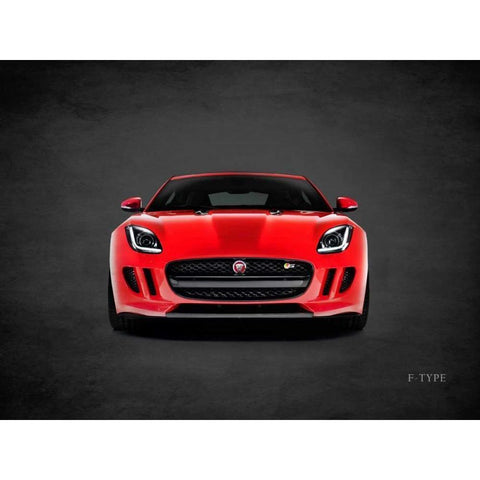 Jaguar F-Type Front Gold Ornate Wood Framed Art Print with Double Matting by Rogan, Mark