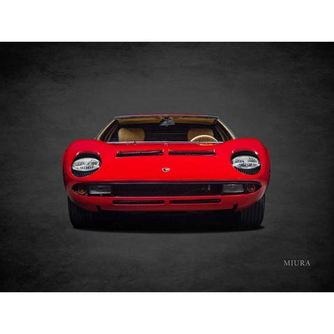 Lamborghini Miura White Modern Wood Framed Art Print by Rogan, Mark