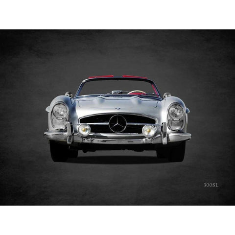 Mercedes Benz 300SL 1958 White Modern Wood Framed Art Print by Rogan, Mark