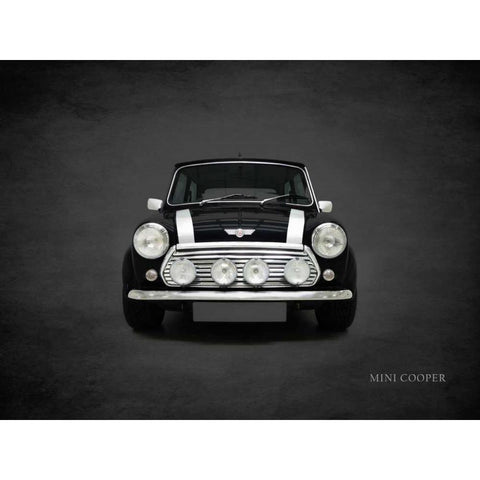 Mini Cooper 2001 White Modern Wood Framed Art Print by Rogan, Mark