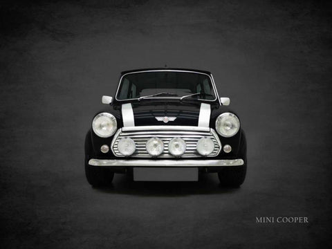 Mini Cooper 2001 Black Ornate Wood Framed Art Print with Double Matting by Rogan, Mark