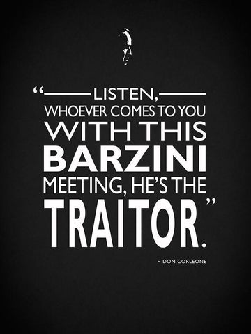 Godfather Barzini Traitor Black Ornate Wood Framed Art Print with Double Matting by Rogan, Mark