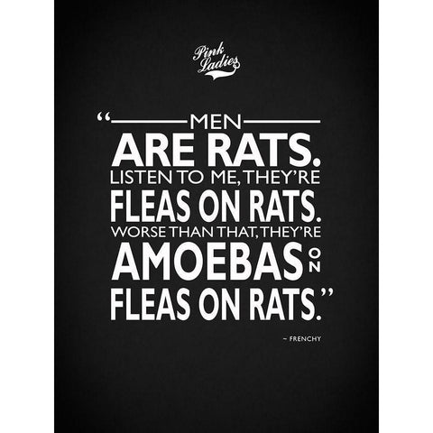 Grease Men Are Rats White Modern Wood Framed Art Print by Rogan, Mark