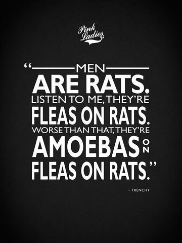 Grease Men Are Rats White Modern Wood Framed Art Print with Double Matting by Rogan, Mark