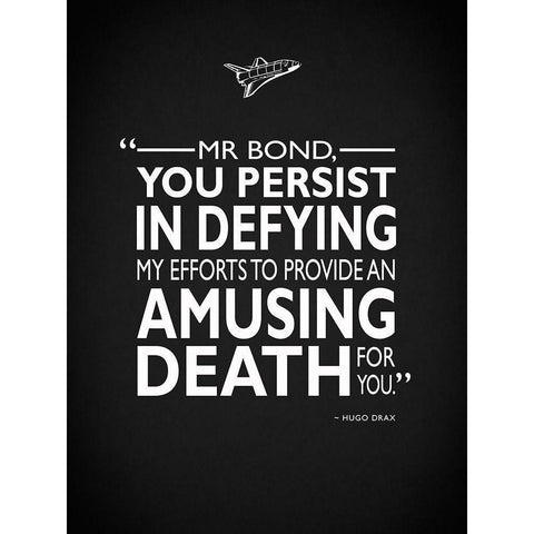 James Bond - Amusing Death White Modern Wood Framed Art Print by Rogan, Mark