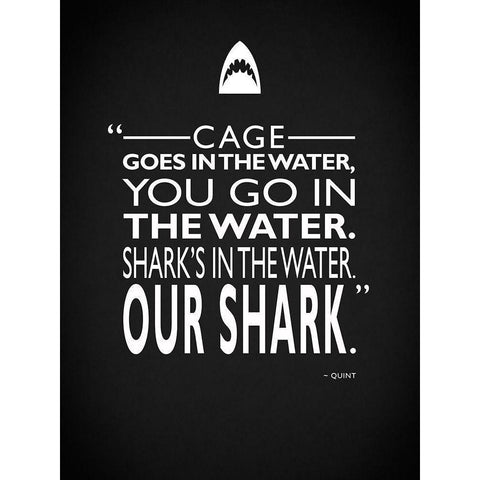 Jaws Black Modern Wood Framed Art Print with Double Matting by Rogan, Mark