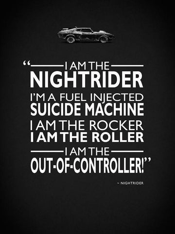 Mad Max I Am The Nightrider Black Ornate Wood Framed Art Print with Double Matting by Rogan, Mark