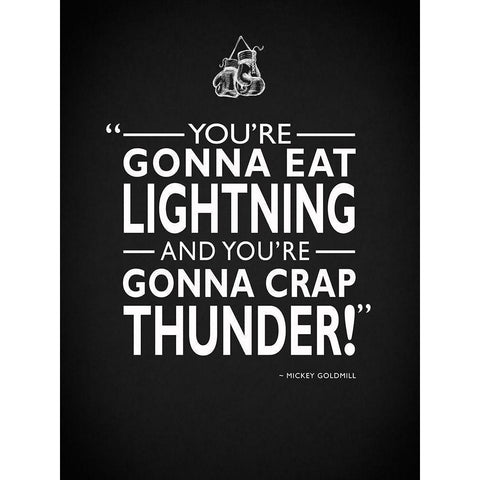 Rocky Gonna Eat Lightning Black Modern Wood Framed Art Print with Double Matting by Rogan, Mark