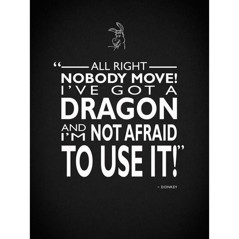 Shrek Ive Got A Dragon White Modern Wood Framed Art Print by Rogan, Mark