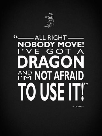 Shrek Ive Got A Dragon White Modern Wood Framed Art Print with Double Matting by Rogan, Mark