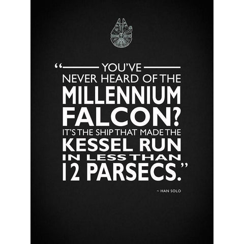 Star Wars - Millenium Falcon White Modern Wood Framed Art Print by Rogan, Mark