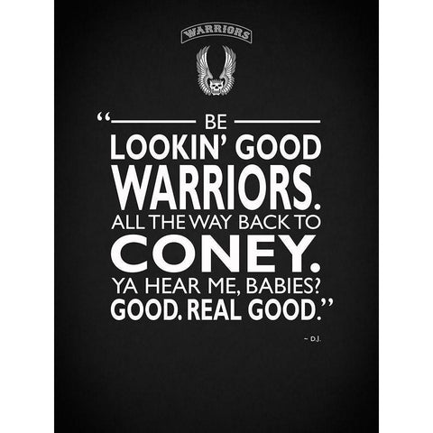 Warriors Lookin Good Black Modern Wood Framed Art Print with Double Matting by Rogan, Mark