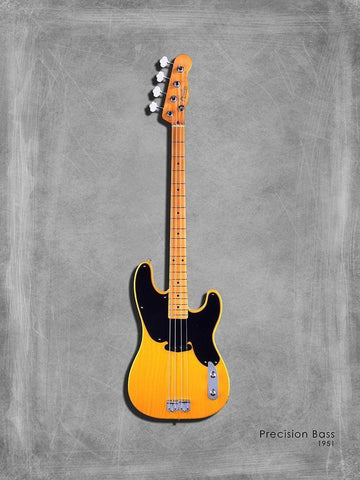 Fender Precision Bass 51 White Modern Wood Framed Art Print with Double Matting by Rogan, Mark