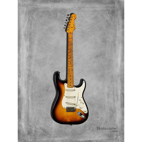 Fender Stratocaster 54 Gold Ornate Wood Framed Art Print with Double Matting by Rogan, Mark