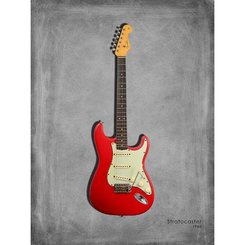 Fender Stratocaster 63 Gold Ornate Wood Framed Art Print with Double Matting by Rogan, Mark