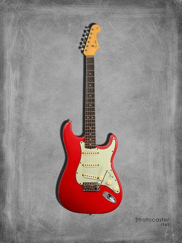 Fender Stratocaster 63 White Modern Wood Framed Art Print with Double Matting by Rogan, Mark