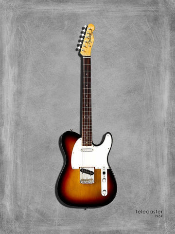 Fender Telecaster 64 White Modern Wood Framed Art Print with Double Matting by Rogan, Mark