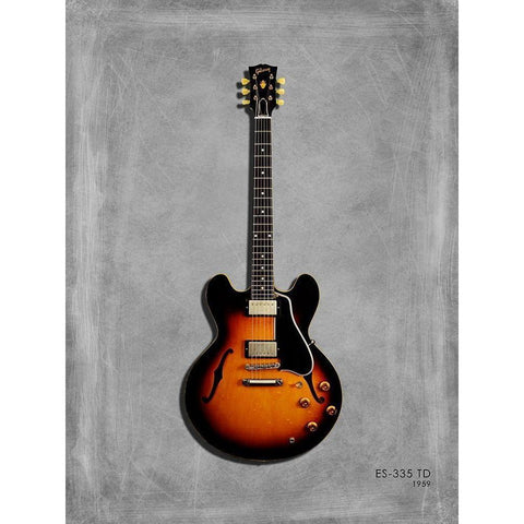 Gibson ES335 59 Gold Ornate Wood Framed Art Print with Double Matting by Rogan, Mark