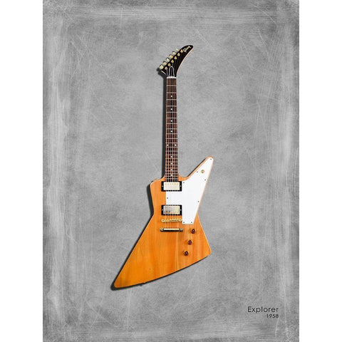 Gibson Explorer 58 Black Modern Wood Framed Art Print with Double Matting by Rogan, Mark