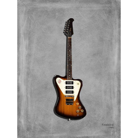 Gibson Firebird 65 Black Modern Wood Framed Art Print with Double Matting by Rogan, Mark