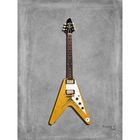 Gibson FlyingV 58 White Modern Wood Framed Art Print by Rogan, Mark