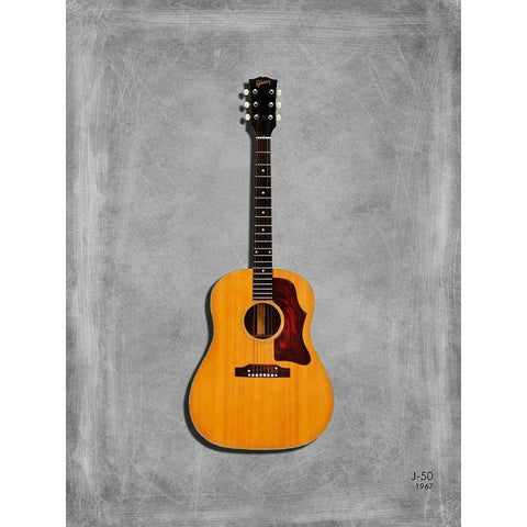 Gibson J50 1967 Black Modern Wood Framed Art Print with Double Matting by Rogan, Mark