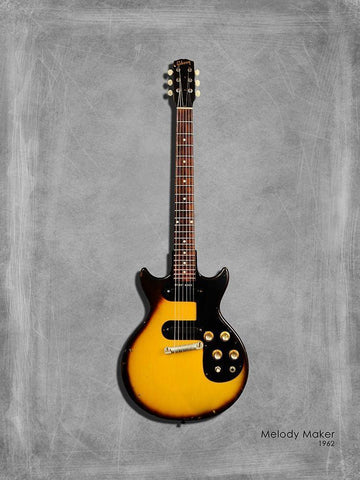 Gibson Melody Maker 62 Black Ornate Wood Framed Art Print with Double Matting by Rogan, Mark