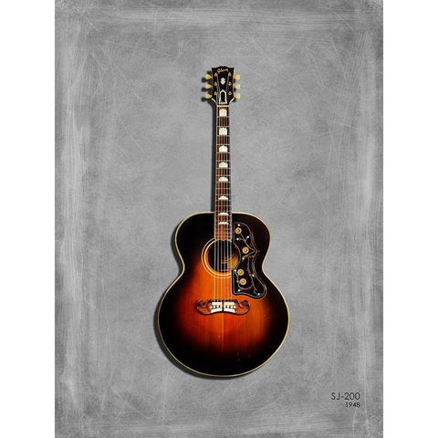 Gibson Sj 200 1948 White Modern Wood Framed Art Print by Rogan, Mark