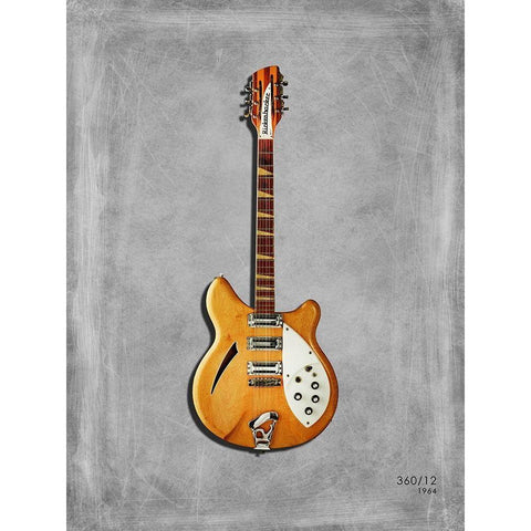 Rickenbacker 360 12 White Modern Wood Framed Art Print by Rogan, Mark