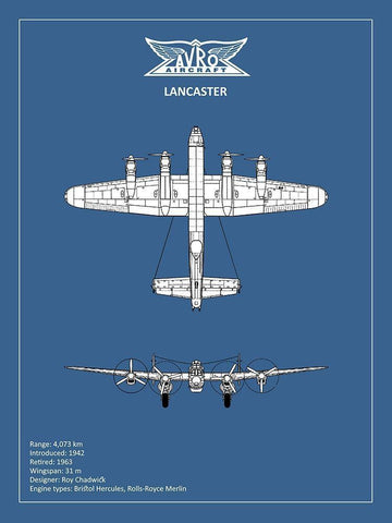 BP Avro Lancaster  White Modern Wood Framed Art Print with Double Matting by Rogan, Mark