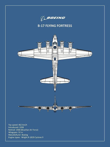 BP B17 FlyingFortress  White Modern Wood Framed Art Print with Double Matting by Rogan, Mark