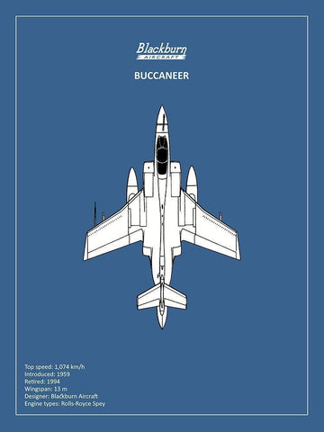 BP Blackburn Buccaneer  White Modern Wood Framed Art Print with Double Matting by Rogan, Mark