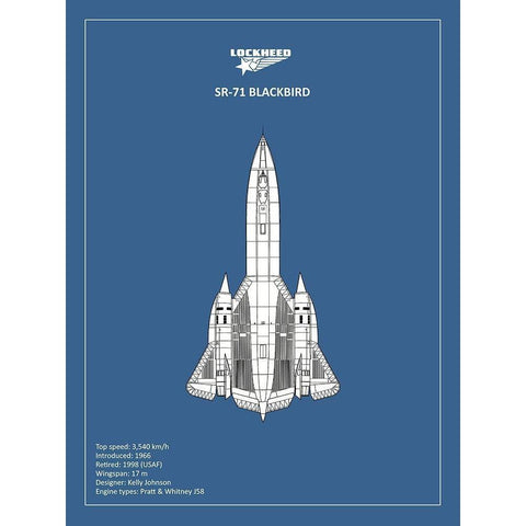 BP LOCKHEED SR-71  Black Modern Wood Framed Art Print with Double Matting by Rogan, Mark